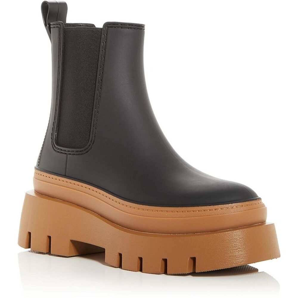 Jeffrey Campbell Womens Rain-Storm Black Pull On Chelsea Boots Shoes NWT